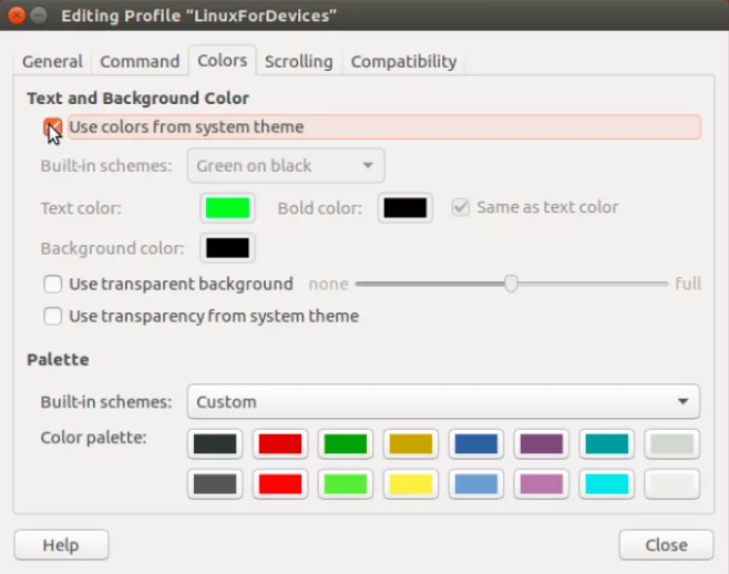 Color Menu