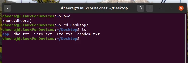 Pwd Cd And Ls Command