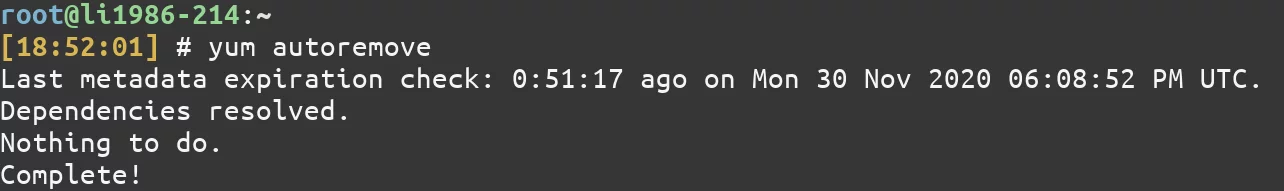 Yum Autoremove