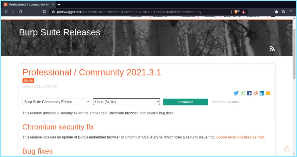 Install Burpsuite Community Edition Download Page