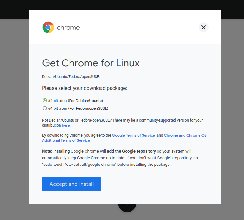 Install Google Chrome Debian