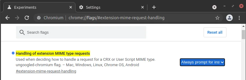 Enable MIME Requests Ungoogled Chromium