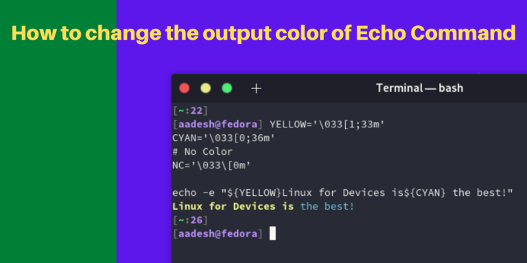 How To Change The Output Color Of Echo Command