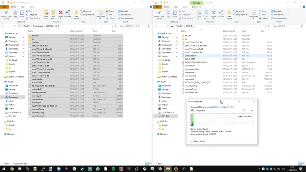 Copy All The Files From The NOOBS Folder