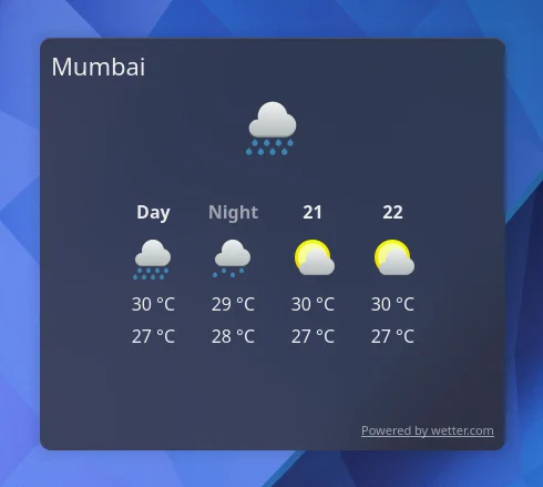 Weather Widget Kde