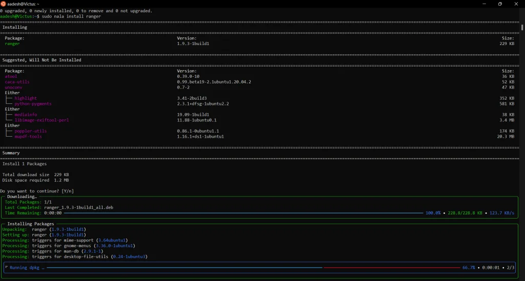 Installing Ranger File Manager Using Nala