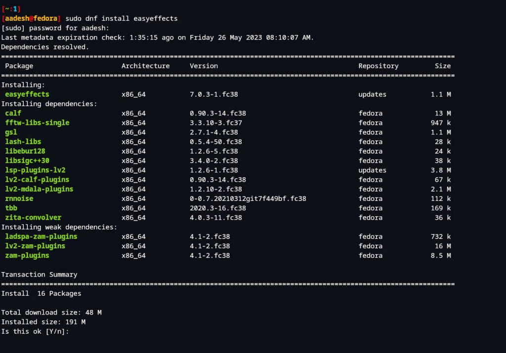 Installing Easy Effects On Fedora