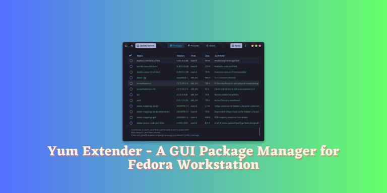 Yum Extender A GUI Package Manager For Fedora Workstation