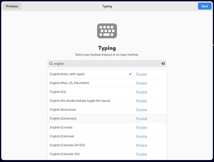 Select Your Preferred Input Method