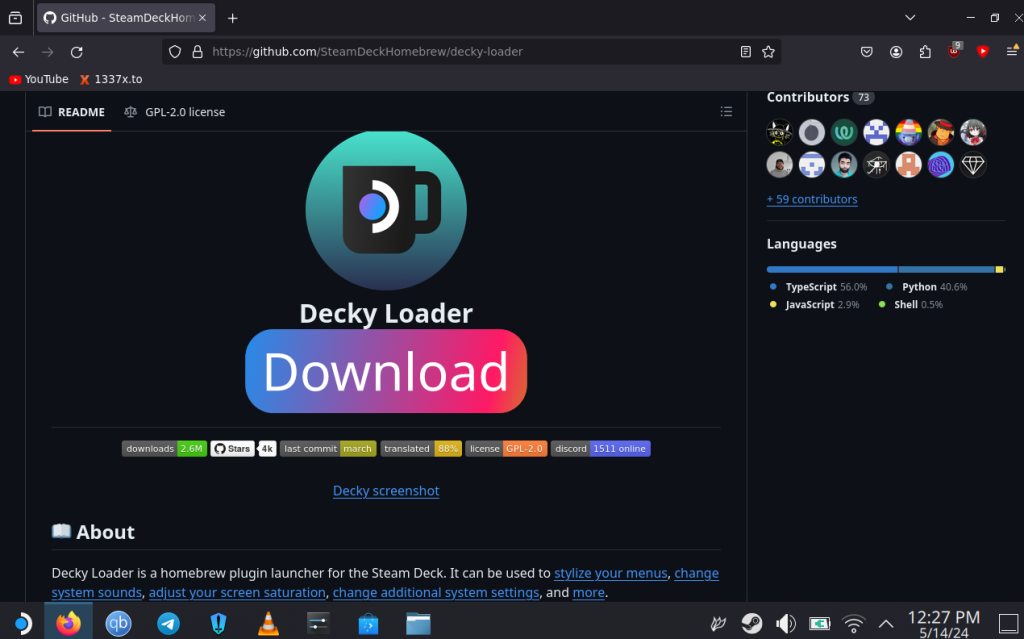 Download DeckyLoader From Firefox