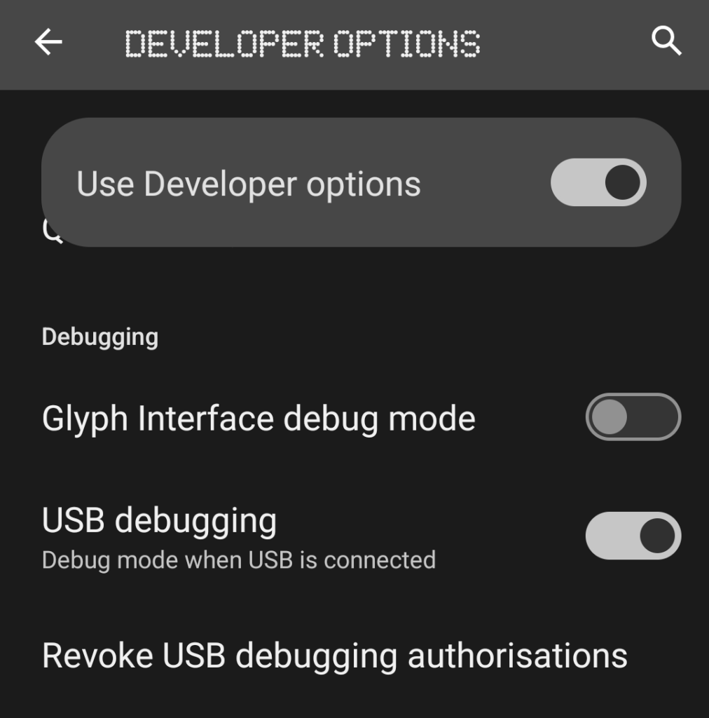 Enable USB Debugging From The Developer Settings
