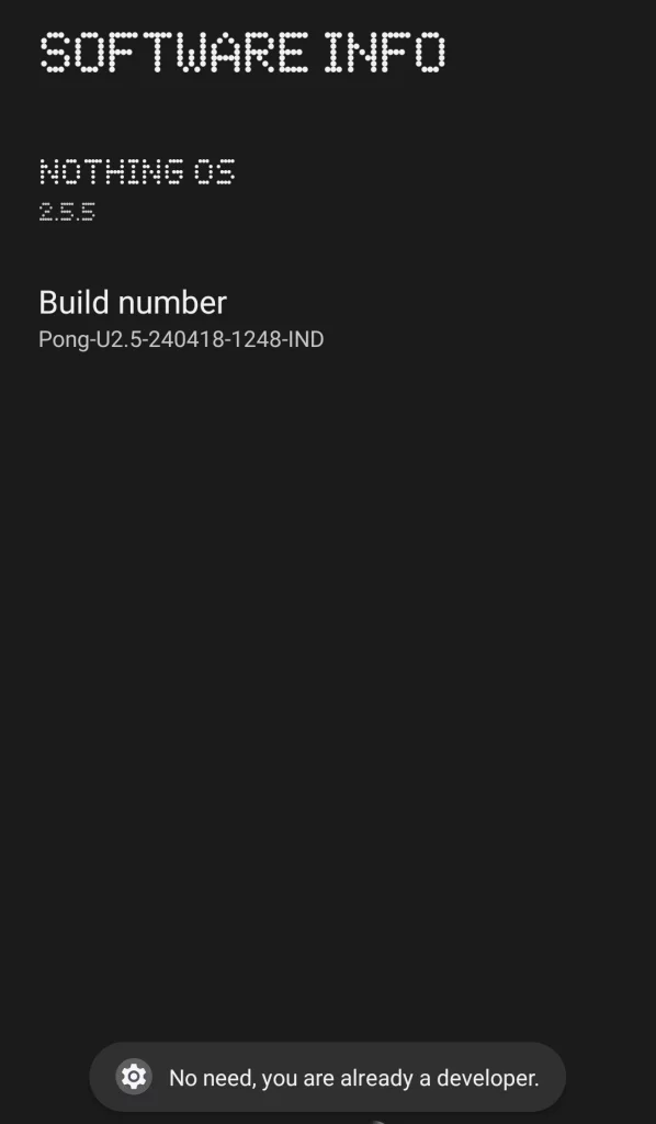 Enable Developer Settings By Tapping On Your Software Build Number