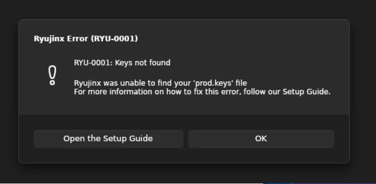 Import Your Prod Keys To RYujinx
