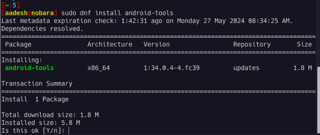 Installing Android SDK Platform Tools On Fedora