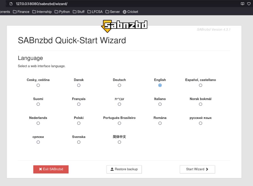 Select Your Preferred Language And Start The Setup Wizard