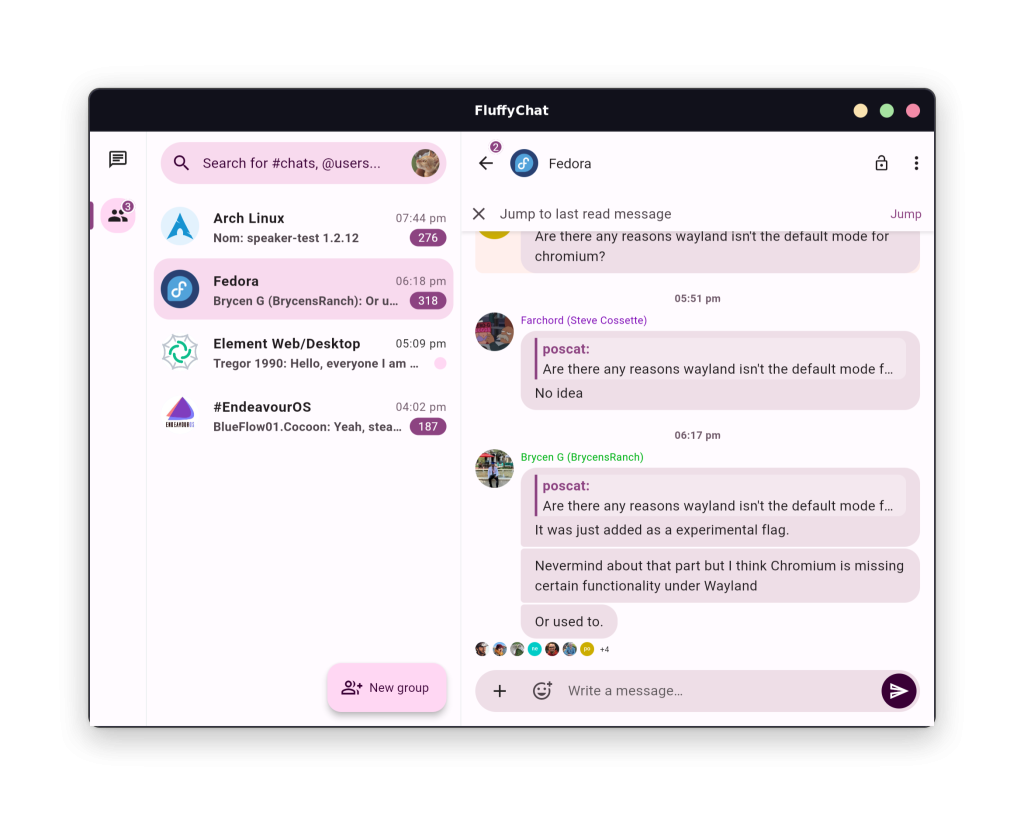 The Beautiful Interface Of FluffyChat