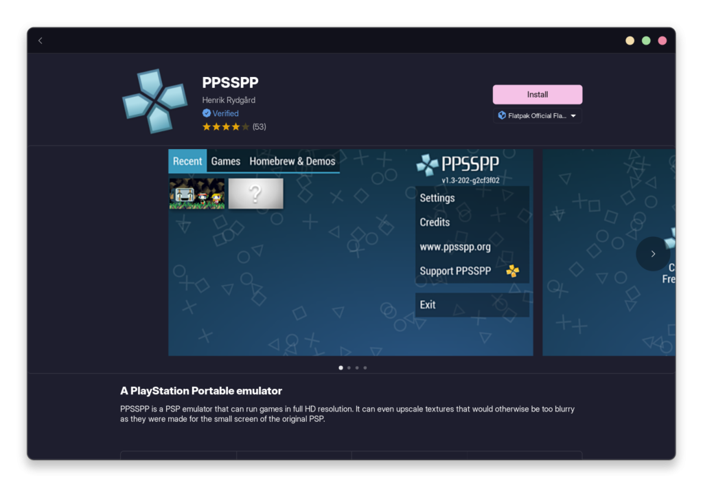 You Can Install PPSSPP Emulator From The Software Store