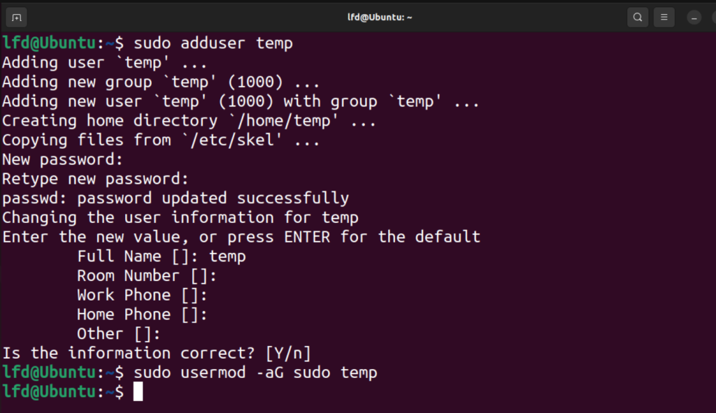 Addning A New User On Ubuntu