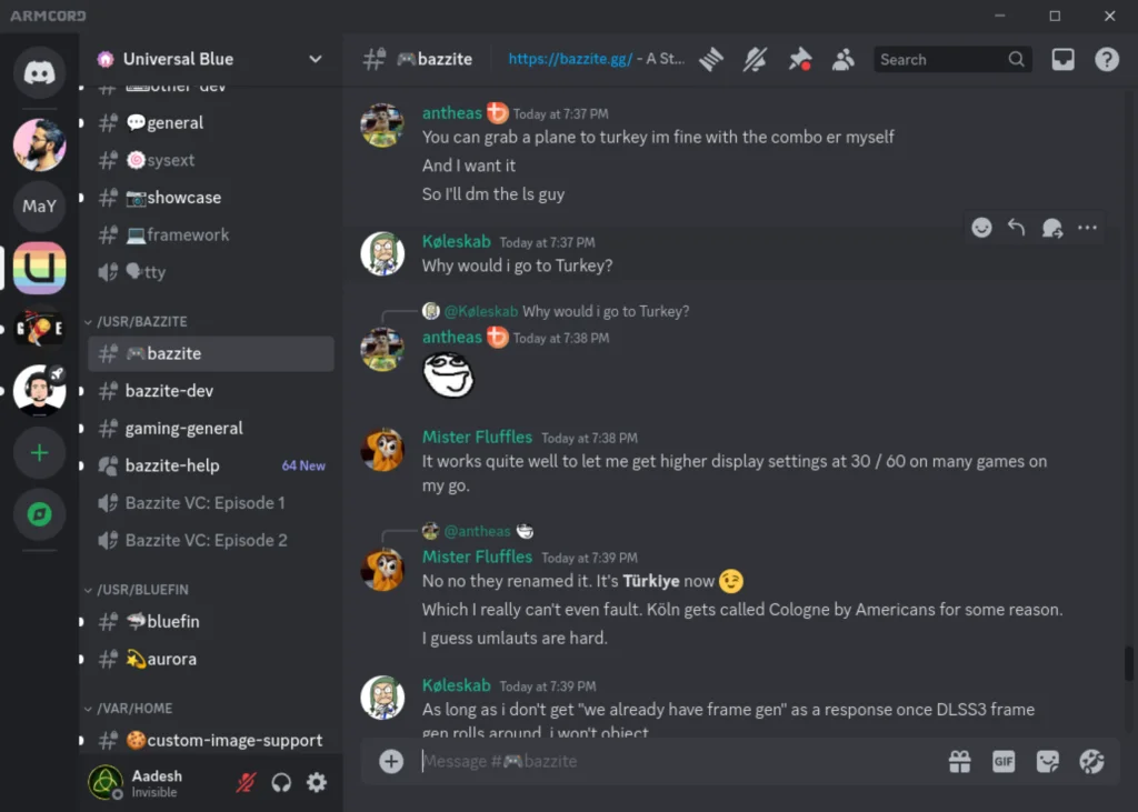 Armcord Interface Can Look Similar To Discord