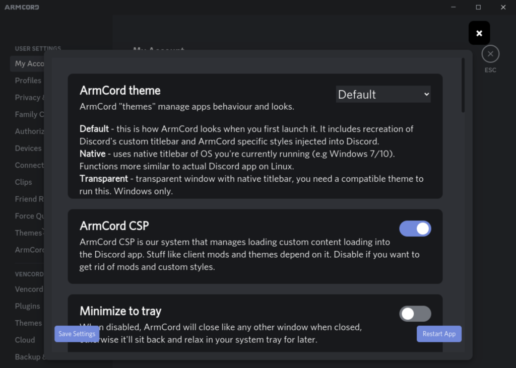 Armcord Allows More Customization And Control For The App