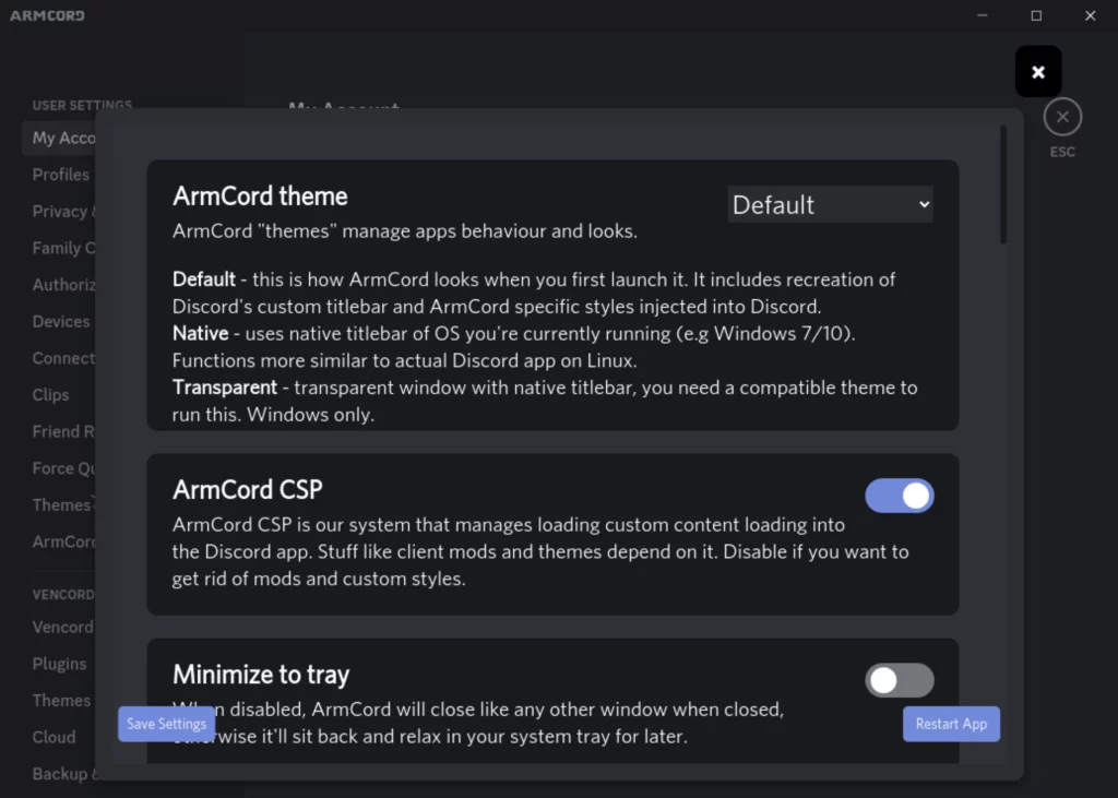 Armcord Allows More Customization And Control For The App