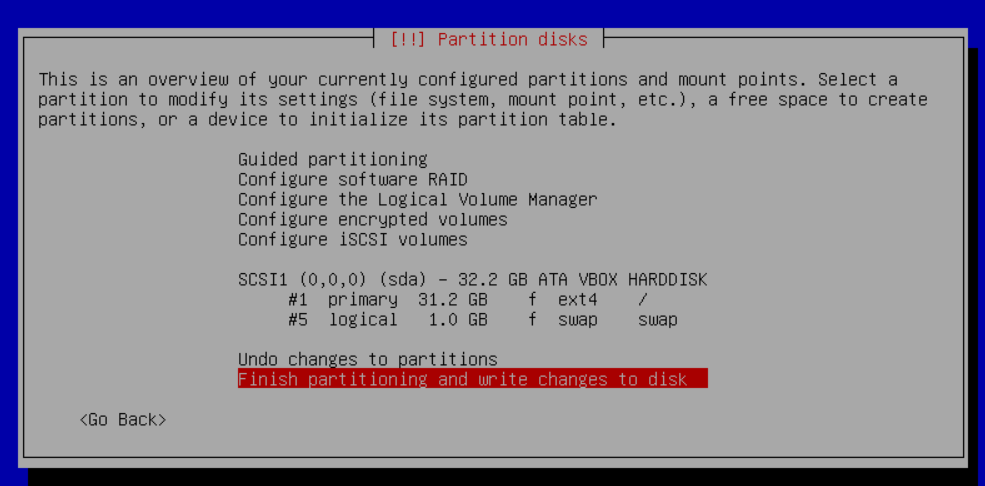 Finish Partitioning The Disk