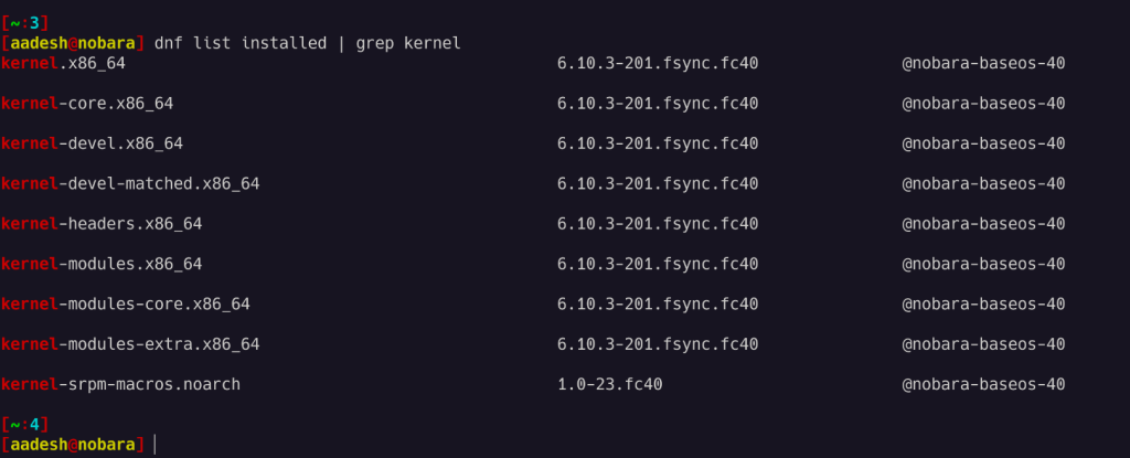 Listing Installed Kernels On Nobara