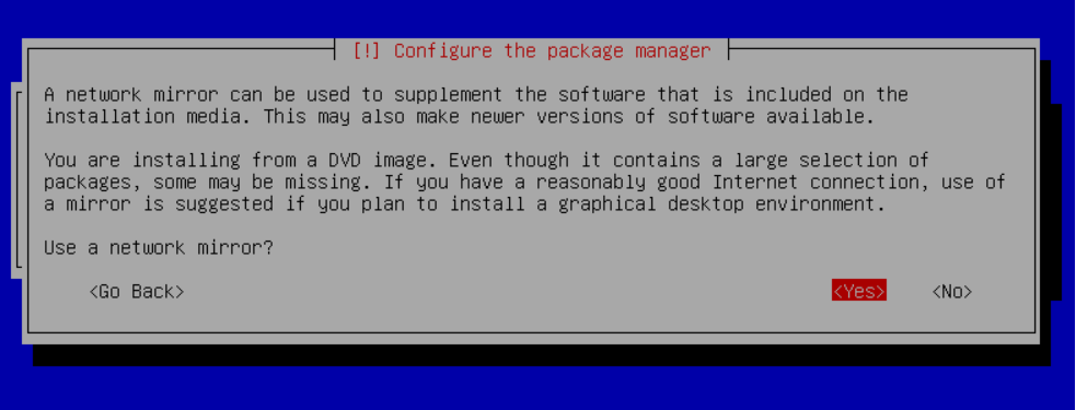Select A Network Mirror For Downloading An Update While Installing Devuan