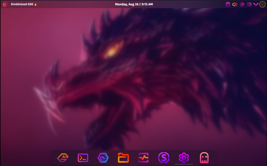 The Dragonized KDE Desktop Of Garuda Linux