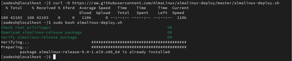 You Can Download And Run The AlmaLinux Migration Script