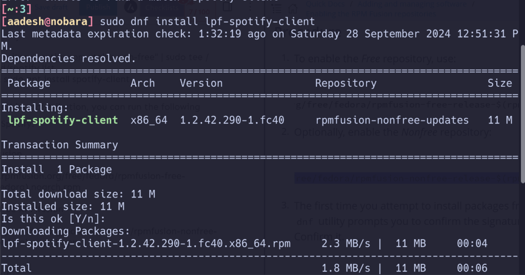 Installing Spotify On Fedora