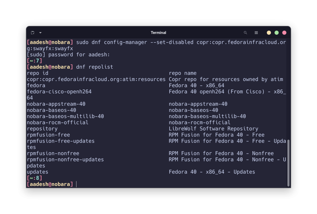 Disabling Repositories In Fedora