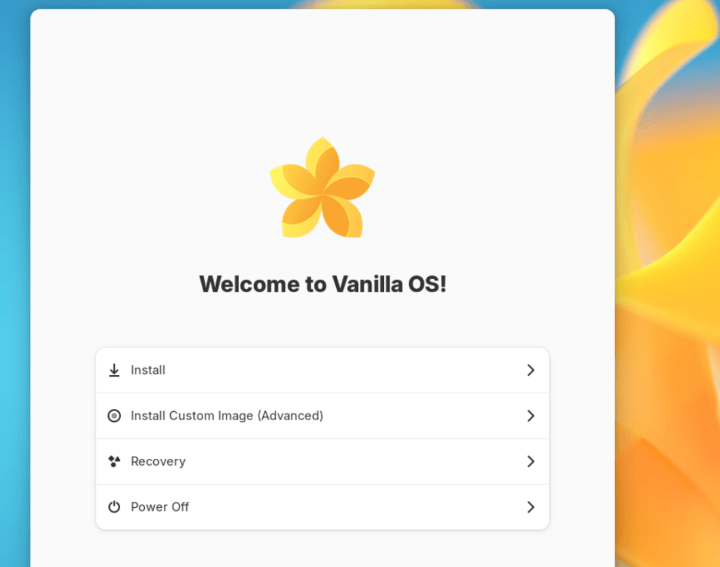 Vanilla OS Welcome Wizard